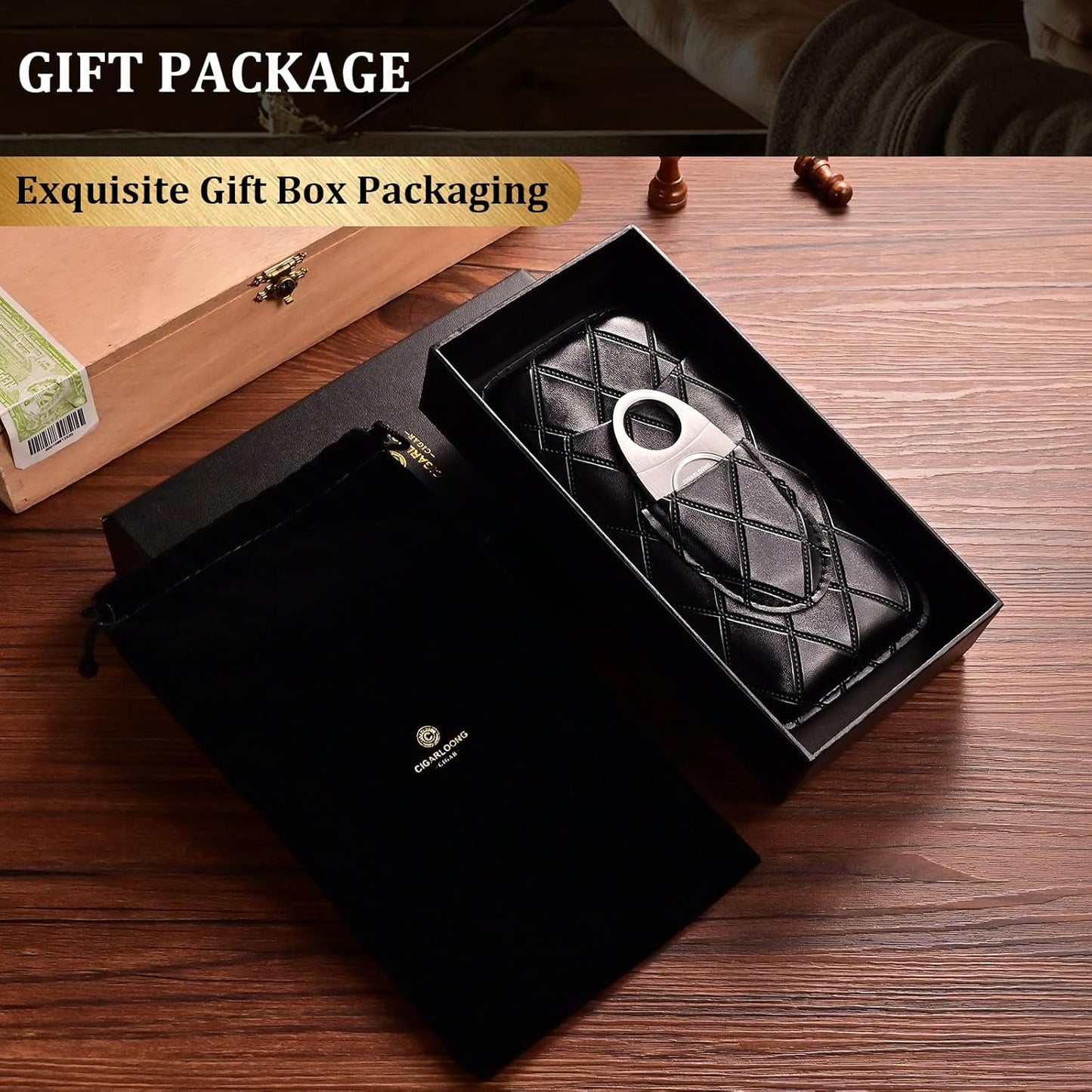 Étui à cigares en Cuir, 3 Tubes de Voyage Portable Cave avec Coupe en Acier Inoxydable(Marron)