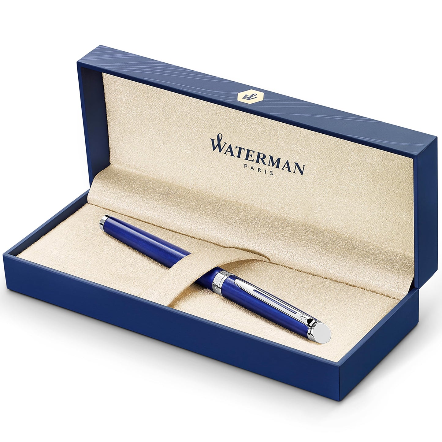 Waterman Hémisphère stylo bille luxe, noir avec attributs or fin 23K, pointe moyenne, encre bleue, coffret cadeau