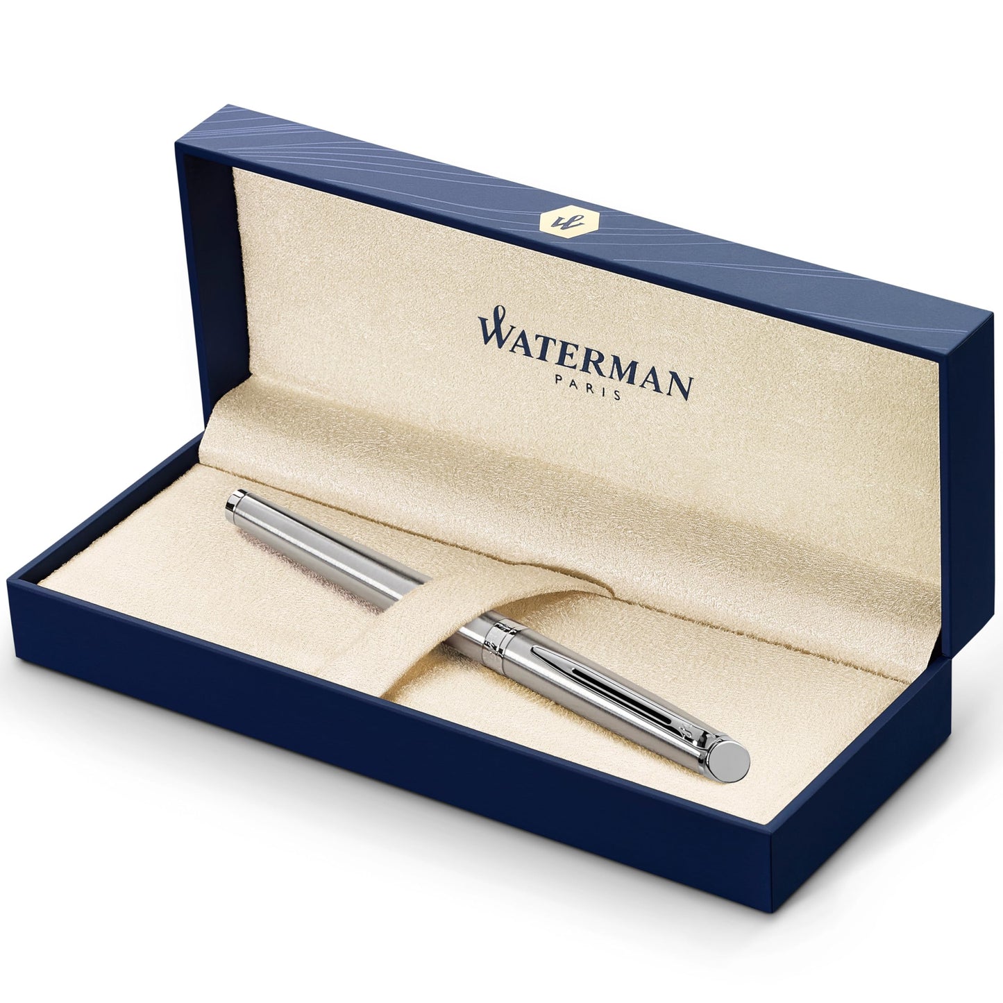 Waterman Hémisphère stylo bille luxe, noir avec attributs or fin 23K, pointe moyenne, encre bleue, coffret cadeau