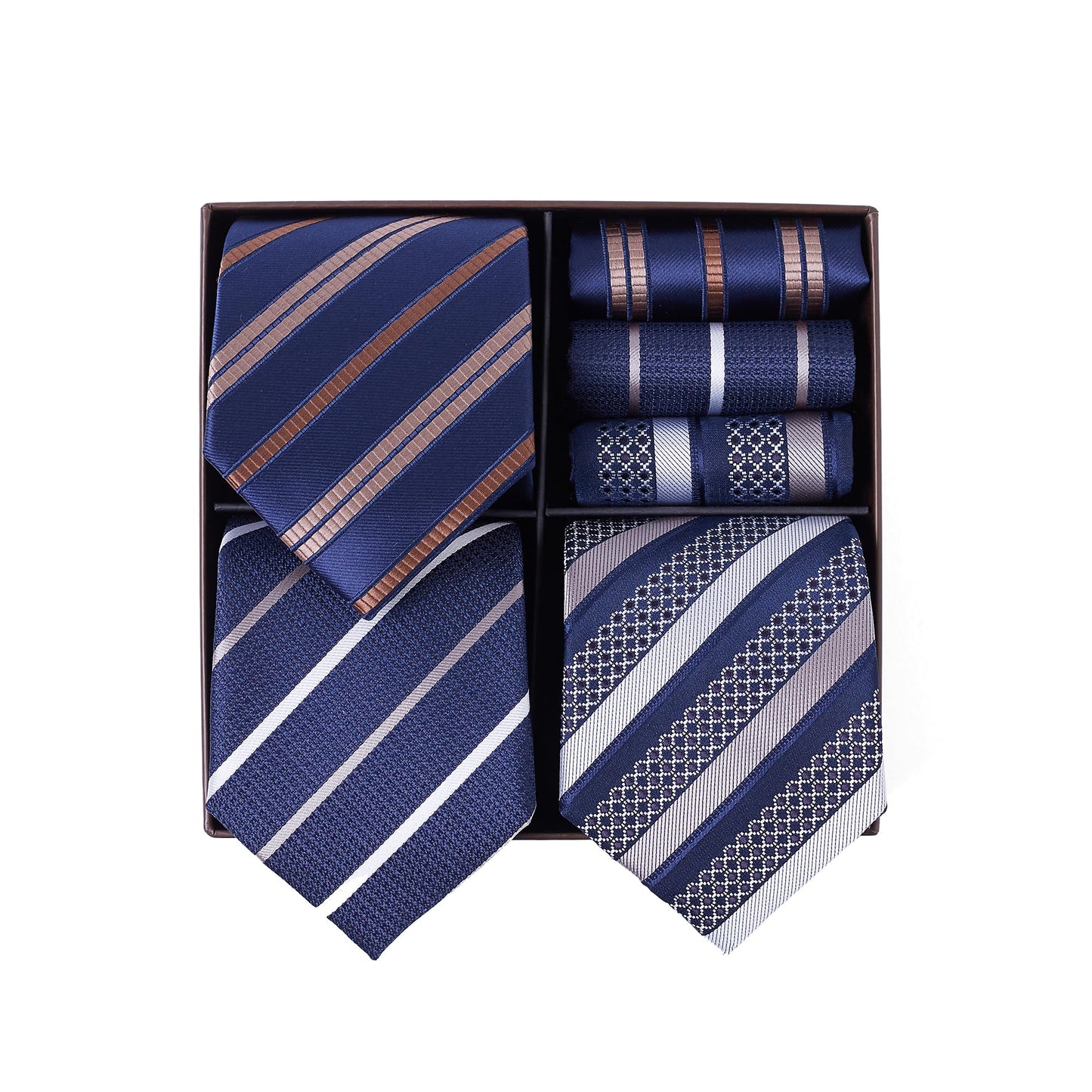 BRERA 67 - coffret cadeau homme 3 cravates et 3 mouchoirs de poche, homme accessoire costume, pochette homme avec cravate, cadeau homme original mariage