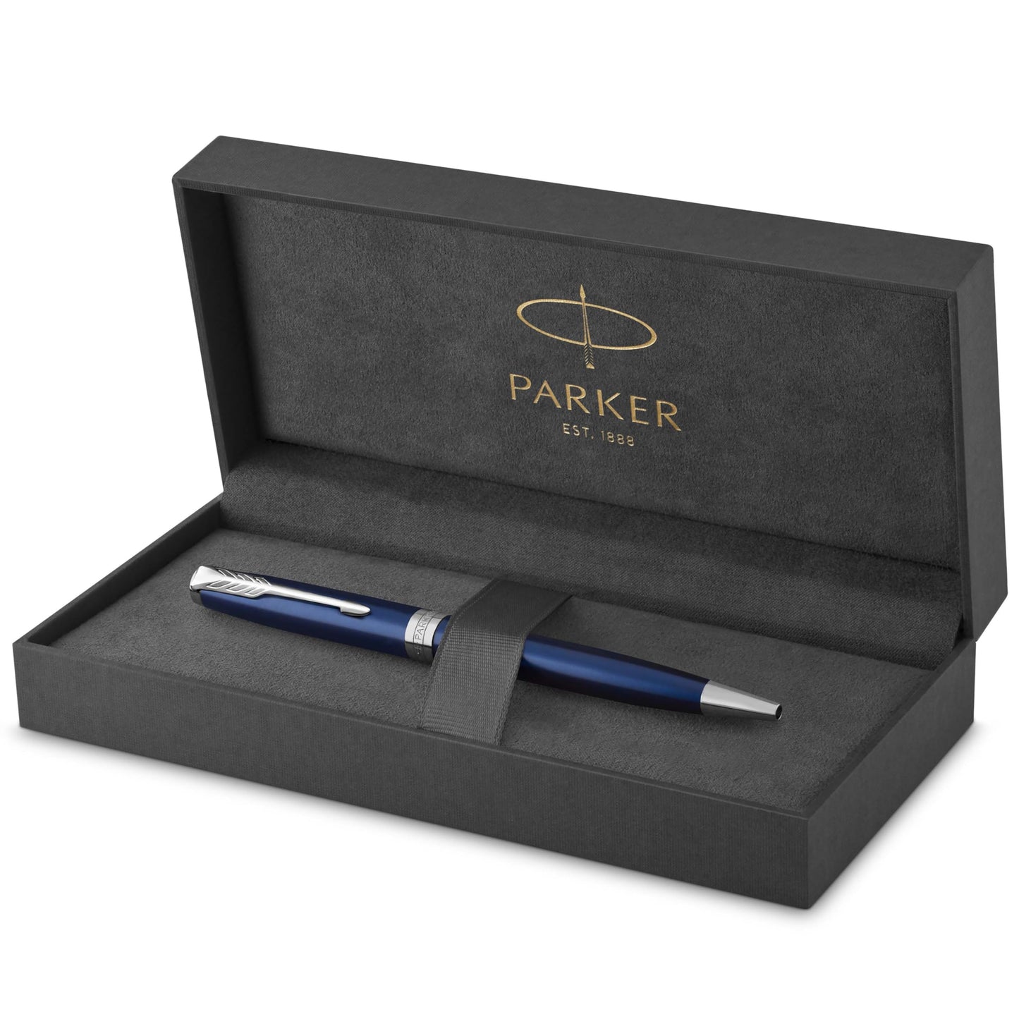 Parker Sonnet stylo bille luxe | laque noir mat avec attributs palladium | pointe moyenne | encre noir | coffret cadeau
