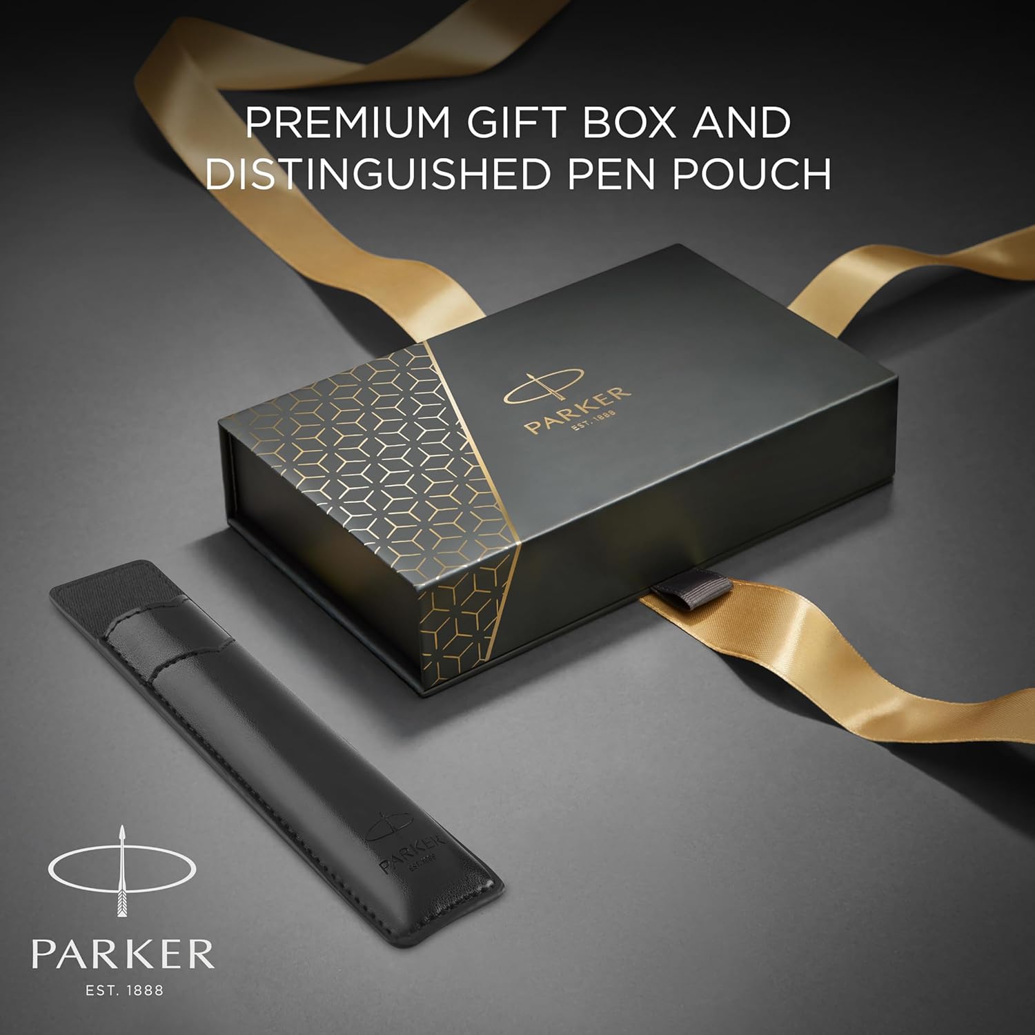 Coffret Parker IM Duo | Stylo Plume, stylo bille et étui à Stylo | Finition acier inoxydable avec garnitures chromées | Pointe moyenne | Recharges d’encre bleue | Le cadeau de fin d’études idéal
