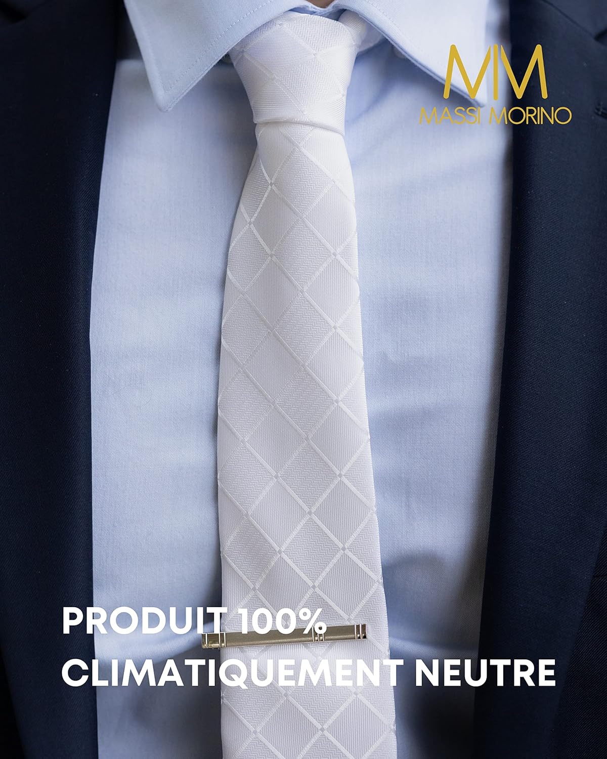 Cravate Homme - avec mouchoirs de poche, boutons de manchette et Pinces à cravates | Coffret cadeau | Accessoires de Fete de Mariage