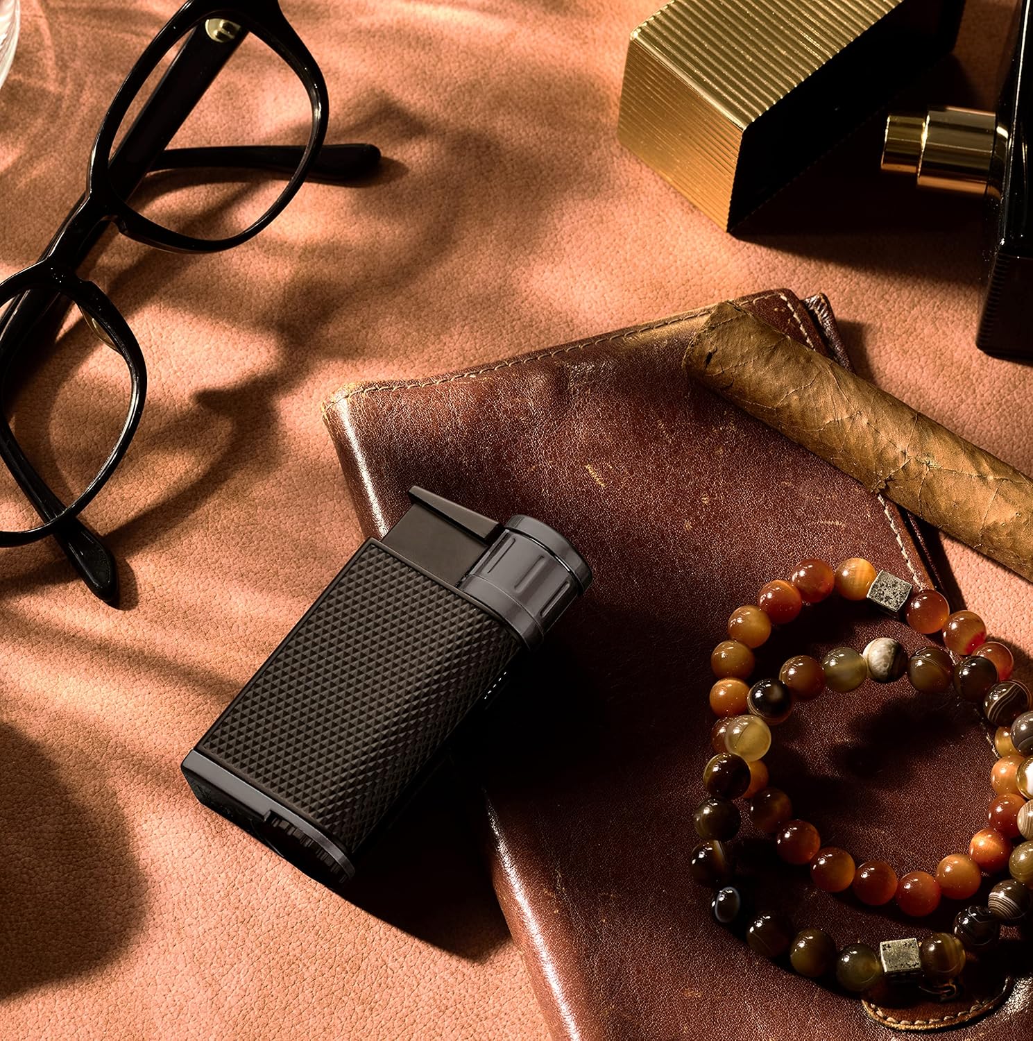 Briquet Colibri Evo Jet Flame | Allume-Cigare et Cigarettes | Résistant au Vent | Fonctionne avec du Butane (Non Inclus) | Coffret Cadeau élégant | Garantie de Deux Ans